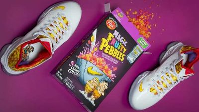 Nike, LeBron James, Post Triple-Team on New Fruity Pebbles Sneakers