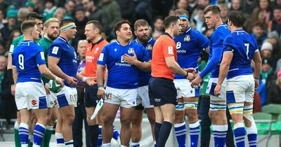 Ireland v Italy Six Nations match descends into farce after 19 minutes as law sees Italians finish game with 12 players