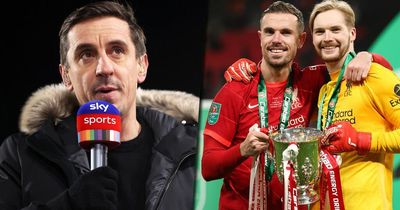 What Gary Neville said live on Sky while Liverpool were lifting Carabao Cup