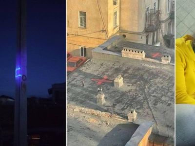 Kyiv residents conceal aerial targets