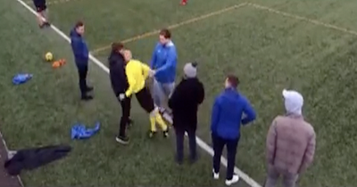 Referee headbutts supporter as Renfrew football match chaos caught on video