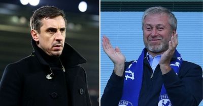 Man United icon Gary Neville drops forthright verdict on Roman Abramovich’s Chelsea announcement