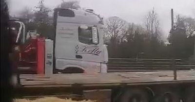 N4 traffic: Videos show early morning chaos after truck full of hay overturns on busy road