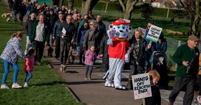 More than 50 dogs - including one from Paw Patrol - join phone mast protest