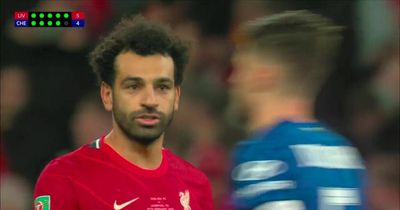 Jorginho ignored Mo Salah's penalty taunt during Liverpool's shootout victory vs Chelsea