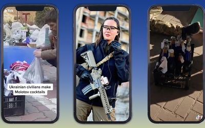 Armed selfies and Molotov cocktails: What the invasion of Ukraine looks like on social media