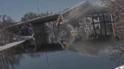 VIDEO: Truck Driver Survives Crash Impact And Drop From Overpass Into Charles River