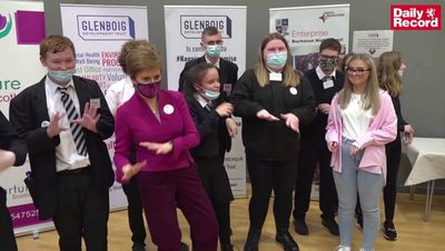 WATCH: Coatbridge school pupils dance with First Minister at community and carers showcase event