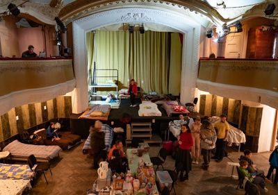 Inside a theatre in Ukraine providing refuge to families fleeing war