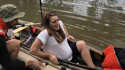 Brisbane floodwaters surrounded Krystle's house when she was due to give birth. A good Samaritan came to her rescue