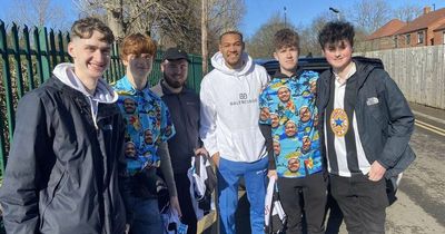 The story of the Hawaiian Joelinton shirts as Newcastle star meets fans behind them