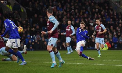 Leicester’s James Maddison and Jamie Vardy keep Burnley in bottom three