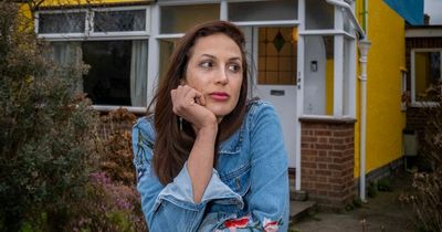 Woman paints house colour of Ukrainian flag in support for war-torn nation