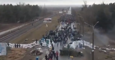 Enerhodar nuclear plant barricaded by civilians with tyres and lorries as Russian troops approach