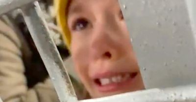 Heartbreaking moment Russian mum explains to girl, 7, why they've been arrested