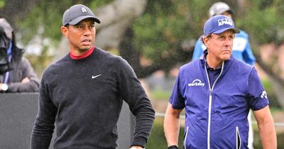 'Whoops' - Tiger Woods trolls Phil Mickelson after beating old rival to £6million prize