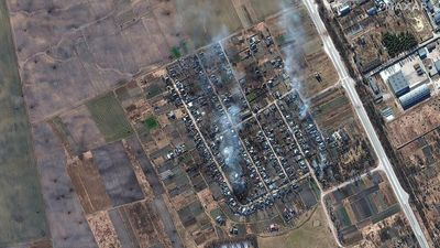 Satellite images show Ukraine homes ablaze and buildings leveled from Russian strikes