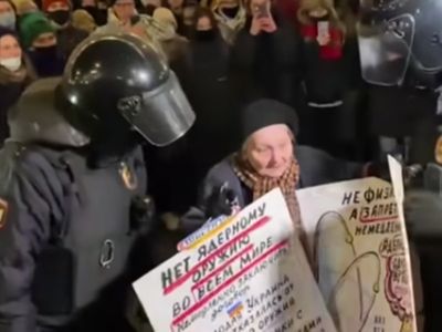 Russian activist, 77, who survived Nazi Germany siege is arrested at protest against Ukraine invasion