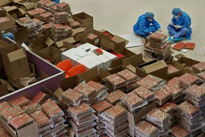 AP PHOTOS: Inflatable labs in Hong Kong for mass COVID tests