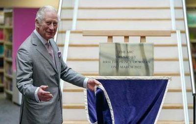 Cheerful Prince Charles greets the public on Winchester trip for statue unveiling
