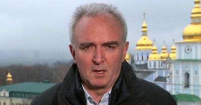 ITV journalist bravely carries on after rumble of explosions force him to pause live chat