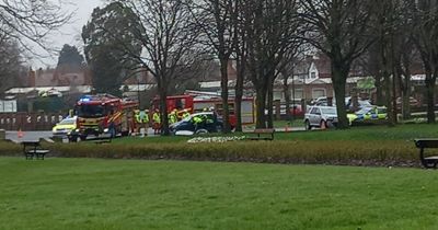 Woman in 70s trapped in car after crash as emergency services rush to scene