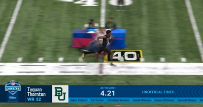Tyquan Thornton may have broken John Ross’s NFL combine record with an absurd 40-yard dash