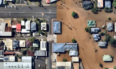 Before and after aerial pictures show how floods swept through Queensland and NSW towns