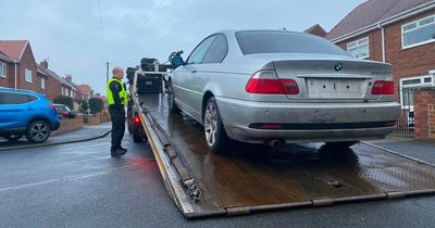 Northumbria Police seize abandoned car in Sunderland suspected to have been used for criminal activity