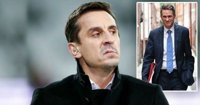 Gary Neville makes clear his disdain as Gavin Williamson is awarded knighthood