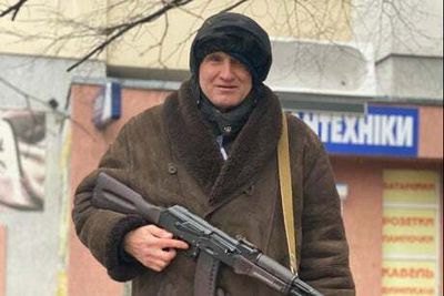 Maths professor picks up Kalashnikov to defend Kyiv: ‘I never thought at 67 I’d be carrying a gun’