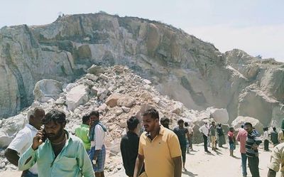 Eight workers feared trapped in stone quarry collapse in Karnataka