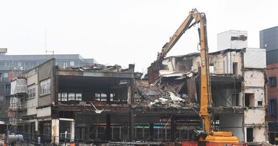 Demolition begins on Hughes House building in Liverpool