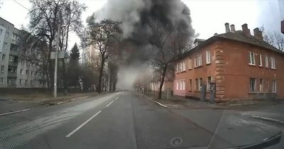 Russian bombs rain down on horror dashcam footage before destroying flats killing 33