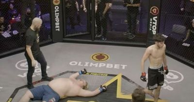 27-stone MMA fighter flattened by tiny rival in mismatch bout