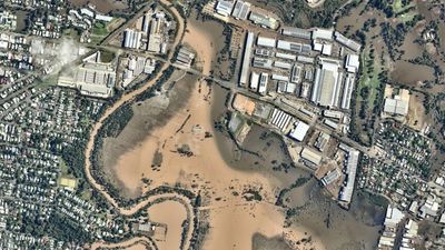 South-east Queensland flood damage captured in before and after aerial images