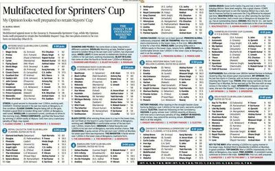 A real cracker of a Sprinters’ Cup in the offing at Guindy