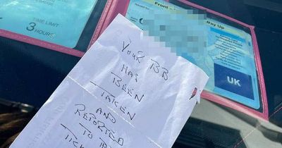 'Ignorant' stranger leaves angry blue badge note after seeing mum walk away from car