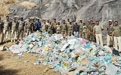 Forest staff collect 200 bags of plastic waste