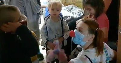 Moving moment as clown sparks scene of joy in sheer hell of Kyiv’s children’s hospital