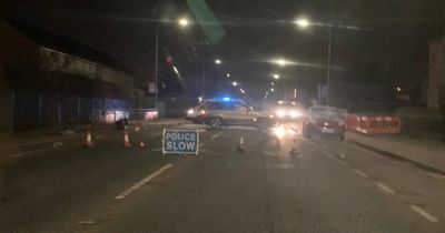 Cops cordon off two streets in Glasgow after early morning crash