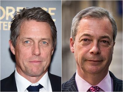 Hugh Grant issues blunt response to Nigel Farage after net zero referendum campaign announcement