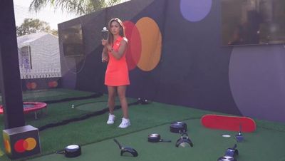 Watch Tisha Alyn and Coach Rusty nail some trick shots at the Arnold Palmer Invitational