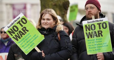 Protesters call on the end to war as second 'global day of action' against Ukraine invasion is held in Manchester