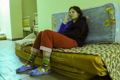 Sheltering in a hospital basement, Ukrainian kids long for home