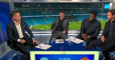 Micah Richards laughs as Roy Keane lays into Manchester United following derby defeat