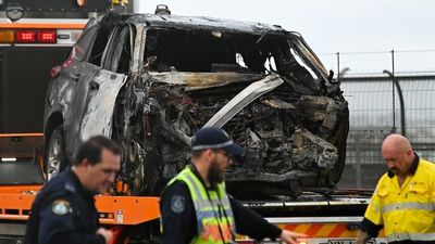Car bursts into flames on Sydney Harbour Bridge after multi-vehicle crash