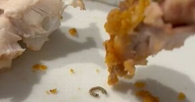 Woman horrified to find 'wriggling caterpillar' on KFC chicken wing she was eating