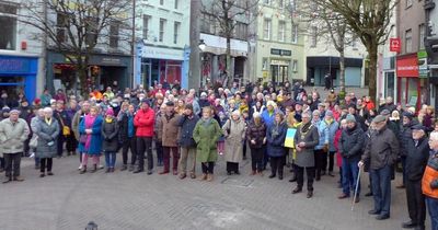 Hundreds at 'extraordinary' silent vigil in Carmarthen to show support for people of Ukraine