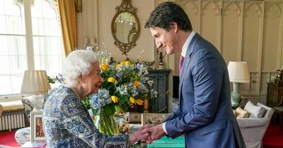 Beaming Queen makes Justin Trudeau laugh at first in-person engagement since Covid